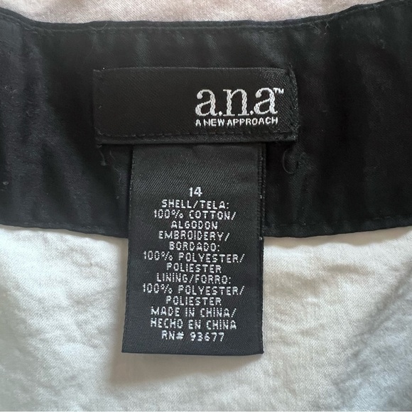 A.N.A. A New Approach Elegant Black and White Colorblock Dress Cotton SZ 14 - Picture 7 of 7